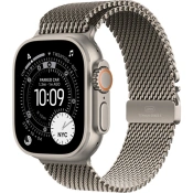 Apple Watch Ultra 3 GPS + Cellular 49mm Natural Titanium Case with Natural Titanium Milanese Loop - Medium (MEWY4)