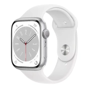 Смарт-годинник Apple Watch Series 8 GPS 45mm Silver Aluminum Case with White S. Band (MP6N3)
