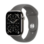 Apple Watch Series 11 GPS + Cellular 46mm Natural Titanium Case with Stone Gray Sport Band - S/M (MFCW4)