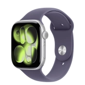 Apple Watch Series 11 GPS 46mm Silver Aluminum Case with Purple Fog Sport Band - M/L (MEVA4)