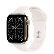 Apple Watch Series 11 GPS + Cellular 46mm Gold Titanium Case with Light Blush Sport Band - S/M (MFD54)