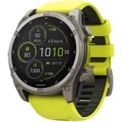 Смарт-годинник Garmin fenix 8 51 mm Solar Sapphire Titanium w. Amp Yellow/Graphite Silicone Band (010-02907-20/21)