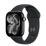 Apple Watch Series 11 GPS 42mm Jet Black Aluminum Case with Black Sport Band - M/L (MEQU4)