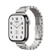 Apple Watch Hermès Series 11 GPS + Cellular 42mm Silver Titanium Case with Satiné Grand H Fin - Large (MF9P4+MGLV4)