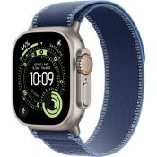 Apple Watch Ultra 3 GPS + Cellular 49mm Natural Titanium Case with Blue/Bright Blue Trail Loop - M/L (MEWU4)