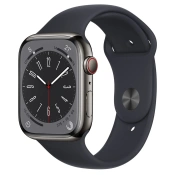 Смарт-годинник Apple Watch Series 8 GPS + Cellular 45mm Graphite S. Steel Case w. Midnight S. Band (MNKU3)