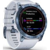 Смарт-годинник Garmin Fenix 7X Sapphire Solar M. Blue DLC Titanium w. Whitestone Band (010-02541-14/15)