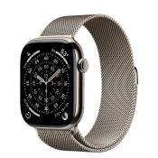 Apple Watch Series 11 GPS + Cellular 46mm Natural Titanium Case with Natural Milanese Loop - M/L (MFD04)