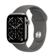 Apple Watch Series 11 GPS + Cellular 42mm Natural Titanium Case with Stone Gray Sport Band - S/M (MF8M4)